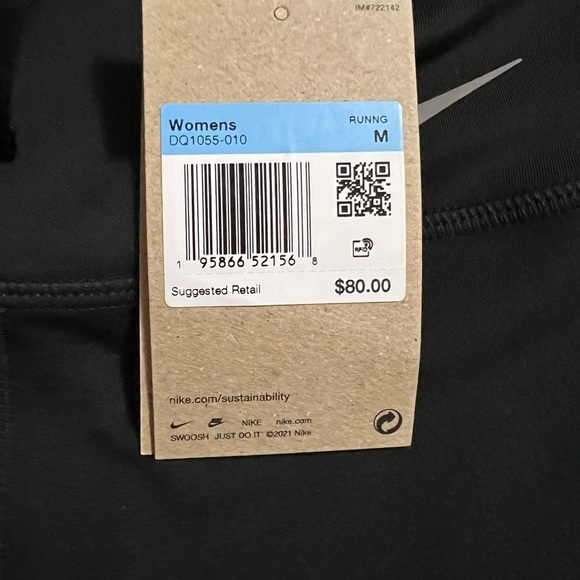 NIKE FASTER DRI-FIT RUNNING LEGGINGS WOMEN'S 7/8 MID RISE BLACK Size Medium $80 - Picture 4 of 6